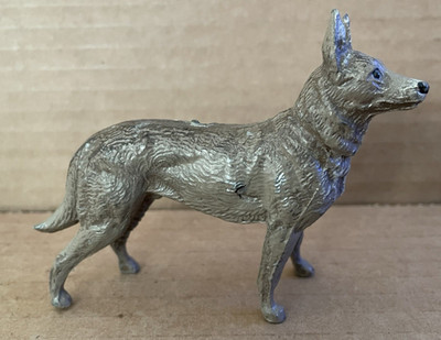 Vintage GERMANY Cast Pot Metal German Shepherd Dog Figurine