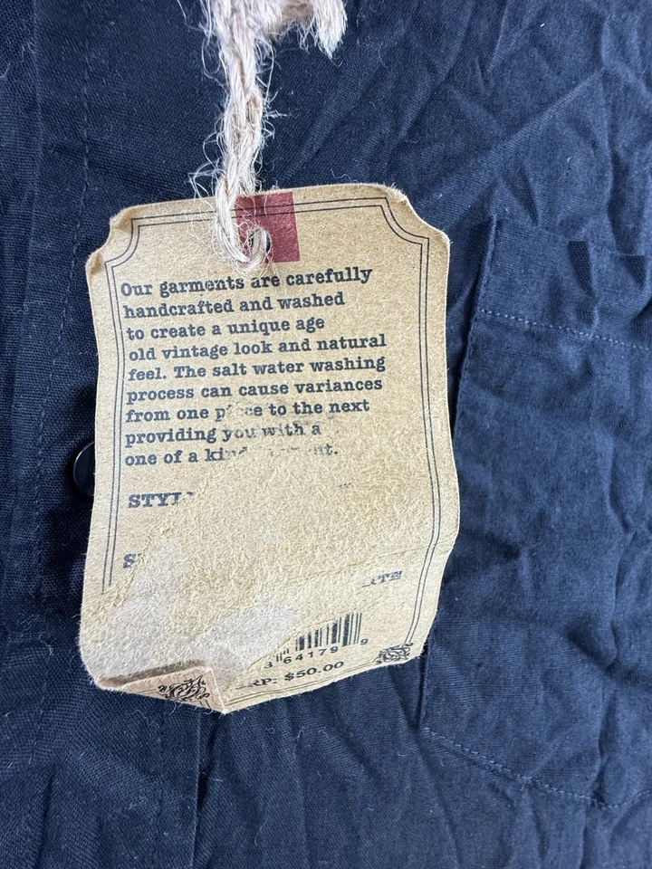 Camisa Ditch Plains Para Hombres Dos Tonos Negra Blanca Manga Larga Botón XL Occidental Foto 4 de 4