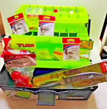 TACKLE BOX WITH ALL THE FISHING LURES,BOBBERS,SINKERS,HOOKS, LEADS,     (B10