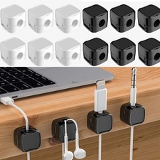 1/3/6pcs Smagnetic Cable Organizer Smooth Adjustable Cable Holder Under Desk Tab