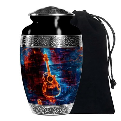Guitar Song Burial Urns for Ashes Adult Women, Decorative Urn (10 Inch)