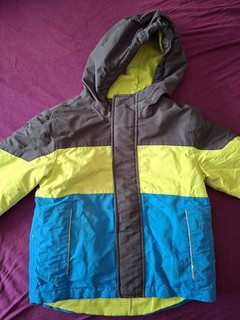 Lupilu Winterjacke Gr. 110 blau/gelb/schwarz mit Kapuze Reißverschluss