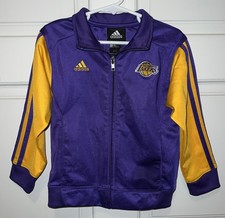 2014 Adidas Los Angeles LAKERS NBA Basketball Kids 4T Embroidere Zip Up Jacket