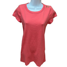 Talbots T-shirt Dress Women's Size Small Orange Short Sleeve Cotton Pullover