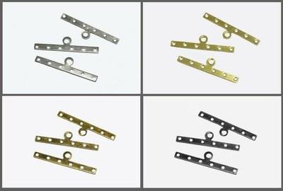 Kettenstege Stege mit Öse 2-/4-/5-/6-reihig Verbinder Zwischenteil Metall, S32 