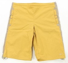 Rare Vintage NIKE Swoosh Side Striped Toggles Nylon Swim Trunks 2000s Yellow M