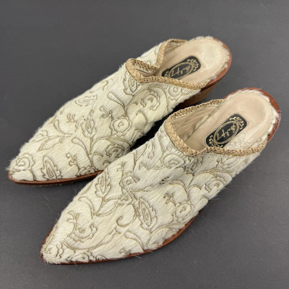 Zuecos de piel de becerro Salpy Mules 8,5 sin cordones zapatos occidentales de vaquera hechos en EE. UU. Foto 3 de 4
