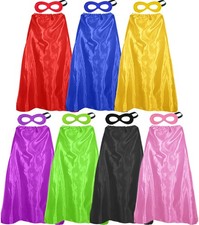 Superhero Capes Masks Set for Adults - 7 Pack Costume Party Favors, Dress Up