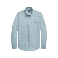 Ralph Lauren Uomo TG M Camicia in denim chiaro SLIM FIT