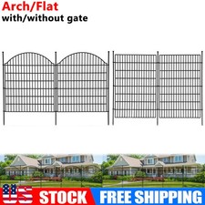 Metal Garden Fence 40in/32in H x 24/36ft L , 10/15 Panels Dog Fences Border