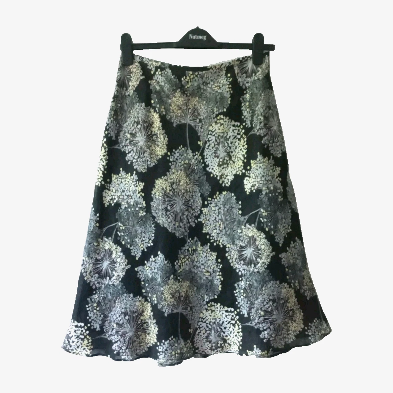 TALBOTS Linen Silk blend Y2K Dandelion Floral print A Line Skirt | SIZE S / US 4