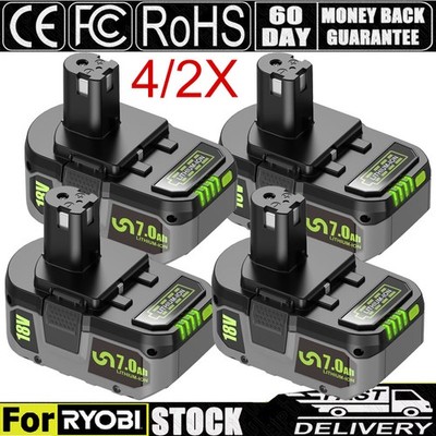 4/2X 18V 7Ah 3Ah Akku für RYOBI One+ Plus Lithium RB18L50 P108 P104 Batterie