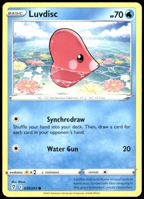 Luvdisc 039/203 SWSH07: Evolving Skies Regular LP Pokemon TCG