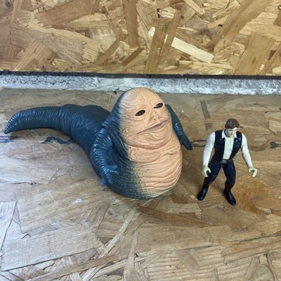 Star Wars Power Of The Force Jabba The Hurt und Hans Solo Actionfiguren.