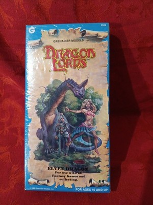 Shrink Sealed GRENADIER DRAGON LORDS Elven Dragon 2522 Miniature 1985 D&D figure