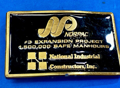 Norpac  National Industrial Constructor's, Inc. Vintage 1970's Belt Buckle