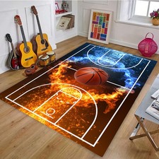 Basketball Rug for Boys Bedroom 5'x7' Non Slip Basketball Court Rugs,Fire Pri...