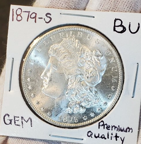 * 1879 S * BU MS++ BLAZING WHITE GEM!! PREMIUM QUALITY MORGAN SILVER DOLLAR #A43