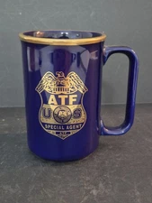Vintage M Ware Cobalt Blue ATF Mug with Gold Lettering