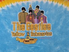 Liquid Blue Mens T-shirt Tie-Dye Vintage Yellow Submarine The Beatles 2XL #5790