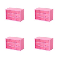4PCS Small Drawer Organizer for Desk, Desktop Drawer Organizer with 9 Clear D...