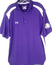 Under Armour-Heat Gear-Mens Performance Polo Shirt-XL Extra Large-Purple-GOLF