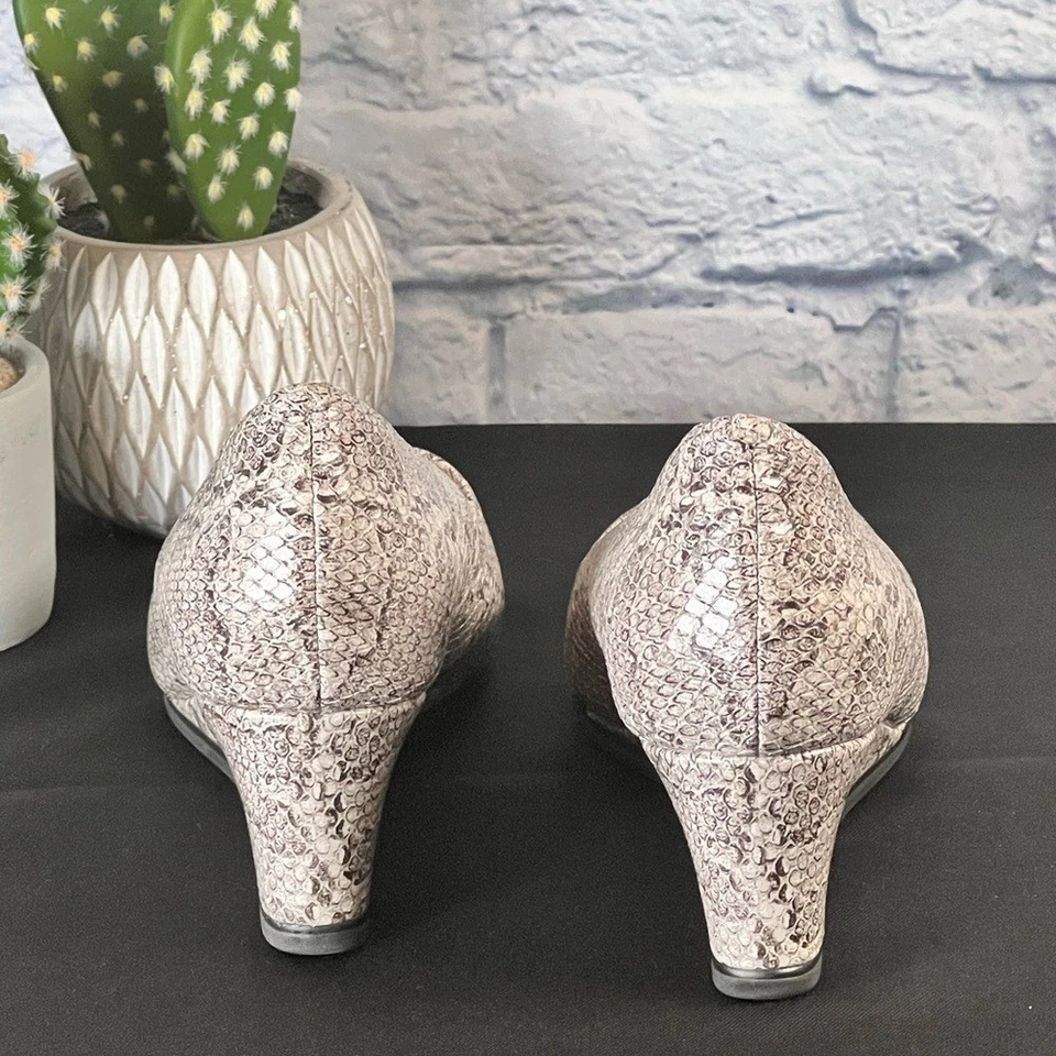 Cole Haan Snakeskin Python Wedge Shoes Heels - Image 3 of 4