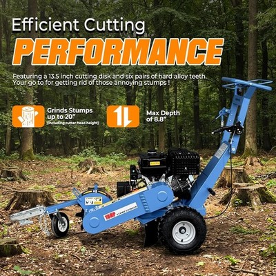 Heavy-Duty 15HP Gas Stump Grinder 420CC | 15'' Cutting Height, 10'' Depth NEW