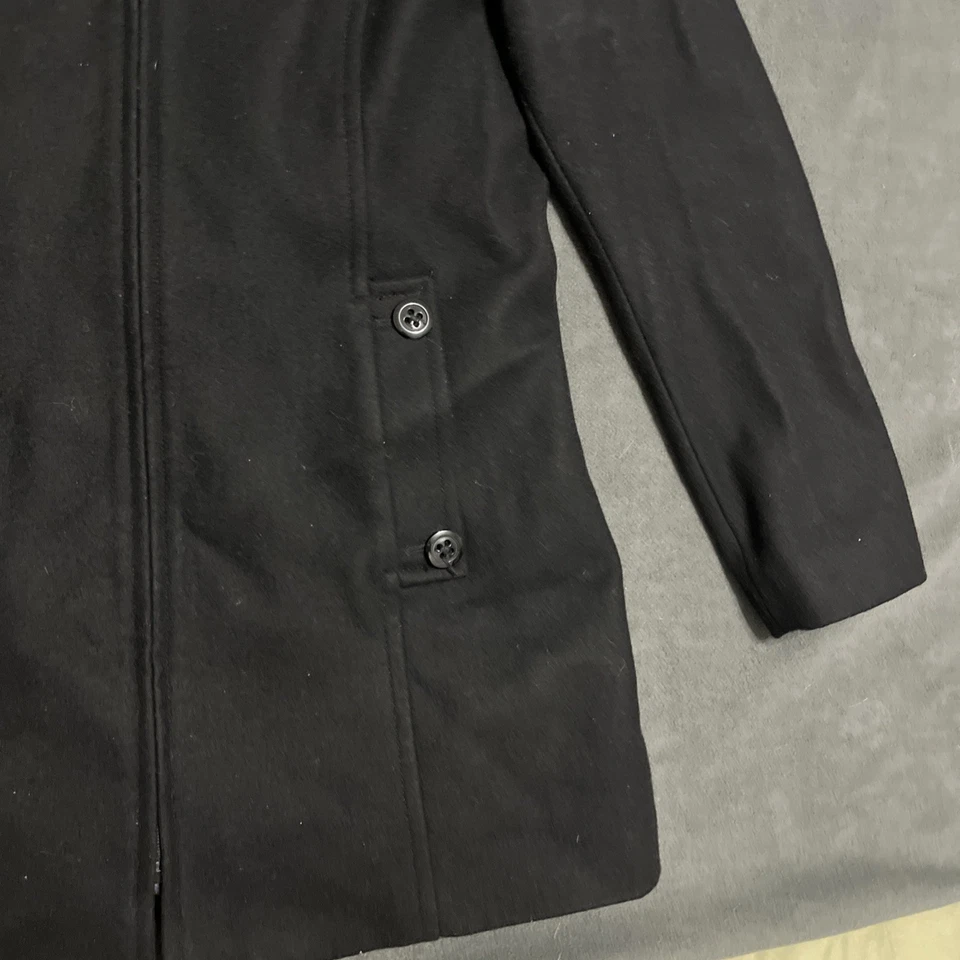 Abrigo de invierno de lujo para mujer Esprit de longitud media mezcla de lana con capucha negro XL Foto 3 de 4