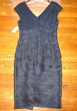 CAMILLE LA VIE 8 MEDIUM TIERED BANDAGE WRAP NAVY BLUE DRESS NWT SO FLATTERING!