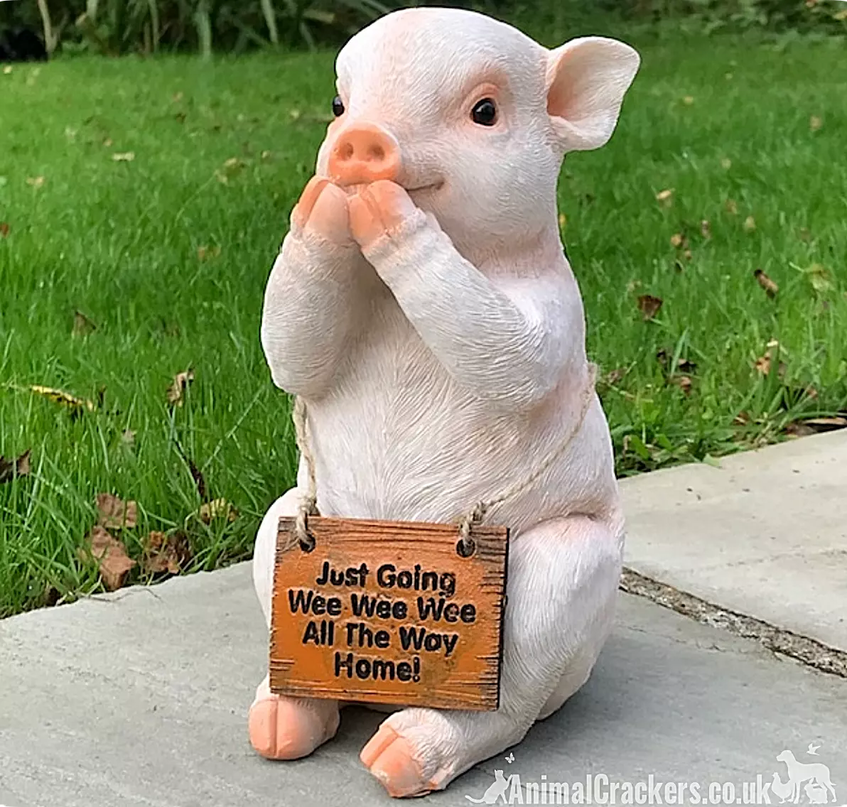 Cute 22cm Pig with Wee Wee All Way Home sign novelty ornament Pig lover gift