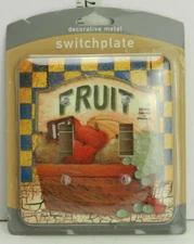 Fruit Basket Target Decorative Metal Switchplate Painted Steel Double Toggle NEW