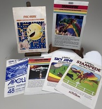 Vintage Atari 2600 Manuals Lot of 6, Pac-Man, Dragonfire, Stampede,  More 