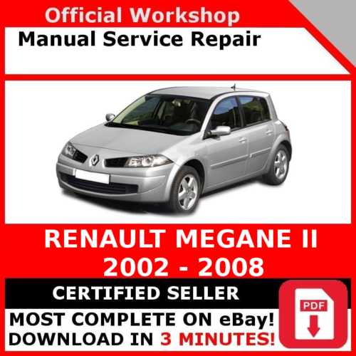 FACTORY WORKSHOP SERVICE REPAIR MANUAL RENAULT MEGANE II 2002 - 2008 - Afbeelding 1 van 1