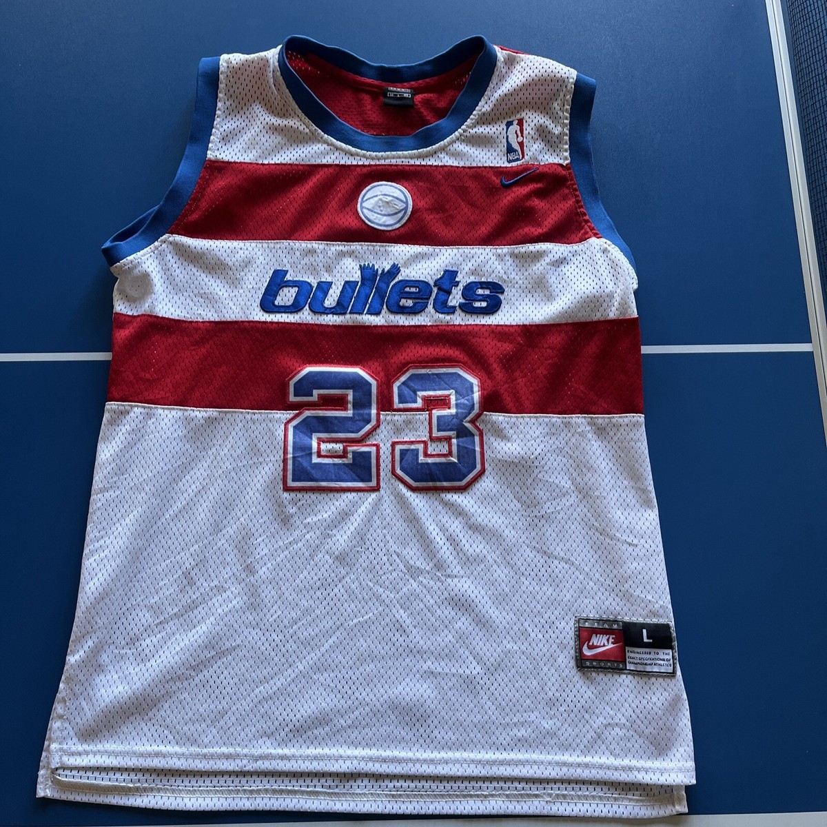 Nike Washington Bullets Michael Jordan Basketball Jersey NBA Size 