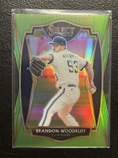 BRANDON WOODRUFF #’d /99 - 2021 Panini Select Premier Prizm Lime Green SP #106