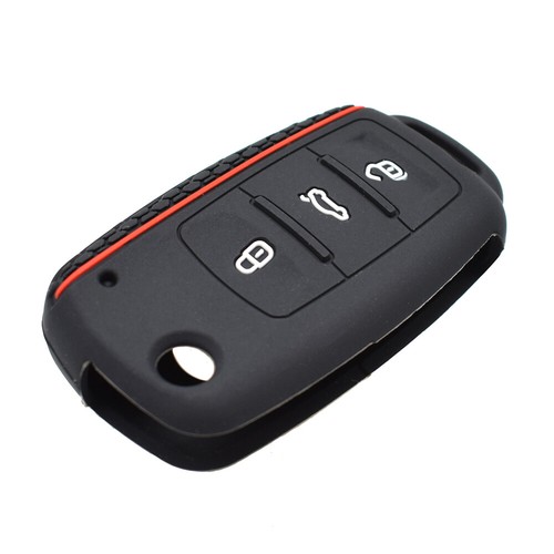 Silicone Remote Key Case Fob Shell Cover For VW Jetta Golf CC Tiguan Passat - Picture 3 of 6