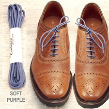 SOFT PURPLE Waxed Cotton SHOELACES Laces any qty  one ship chg Allen Edmonds