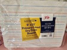 Two-Sided Magnetic Primary-Lined Dry Erase Boards Set of 5 missing 1 R308