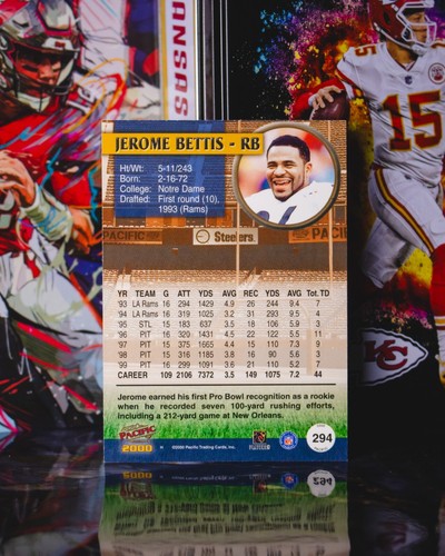 2000 Pacific Jerome Bettis #294 Gold /199 - Picture 2 of 2