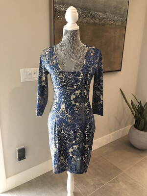 JUST CAVALLI WOMENS BLUE DRESS SIZE M ~ NWT ~ ABSOLUTELY STUNNING! 
