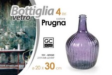 BOTTIGLIA DAMIGIANA ARREDO VASO CENTROTAVOLA LIVING CLASSICO MODERNO PRUGNA 30cm