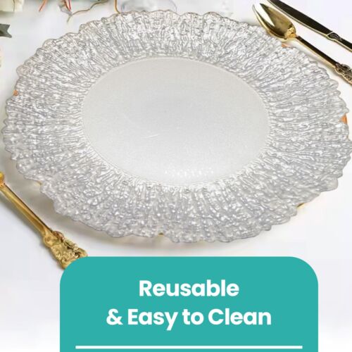 Decorative Charger Plates with Rim for Weddings Parties Dining Plate Decor - Picture 12 of 22