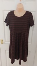 Blooming Marvellous Maternity burgundy striped fit & flare skater Dress 14