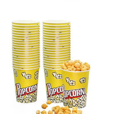 16 Pack Popcorn Boxes, 46 Oz Capacity Popcorn Bucket 16 Pack Popcorn Boxes, 46 Oz Capacity Popcorn Bucket