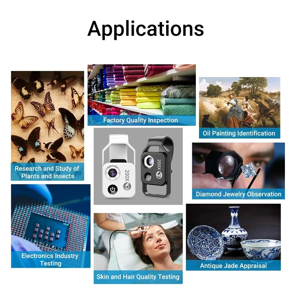 Nanozoom 200X Mini Pocket Microscope Camera With CPL Lens for iPhone ...