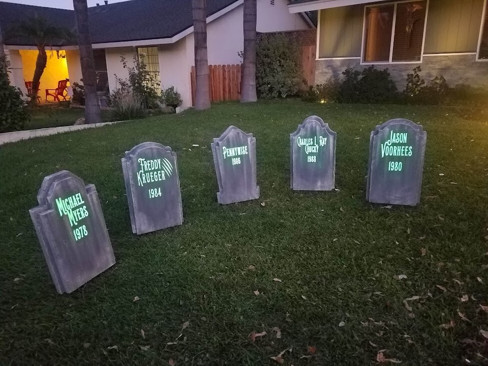 E- Jacob Marley Gravestone tombstone. LED Illuminated with 20 color ...