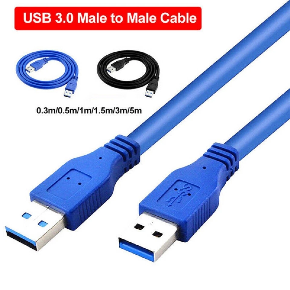 Cavo da 0,6 a 3 m USB 3.0 tipo maschio cable prolunga filo per pc dati hard disk - Immagine 3 di 4