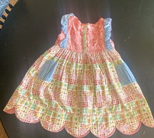 MATILDA JANE Corduroy Floral Dress Jumper/Sundress Scalloped D17286 Girls Size 4