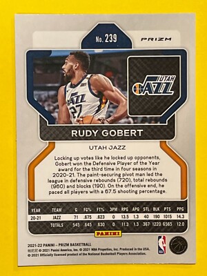 RUDY GOBERT 2021-22 Panini Prizm PRIZMS SILVER #239 Jazz | eBay